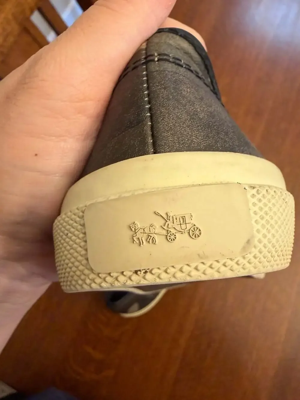COACH A9313 Chrissy Camo Print Leather Slip-On Sneakers